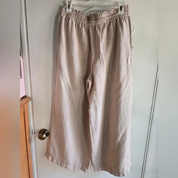 Loft Beige Wide-Leg Linen Pants Small NWOT - Picture 3 of 6